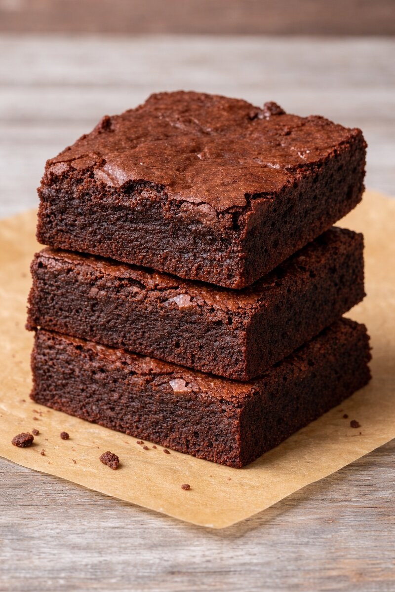 Stacked fudgy brownies